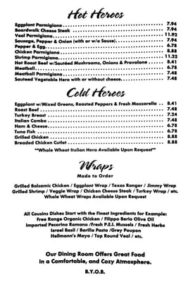 Menu photo 3 Cousins Pizza Norwood, NJ