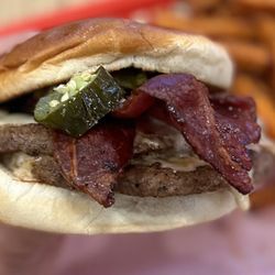 Olive Burger  - Double Cheese Burger with Beef Bacon