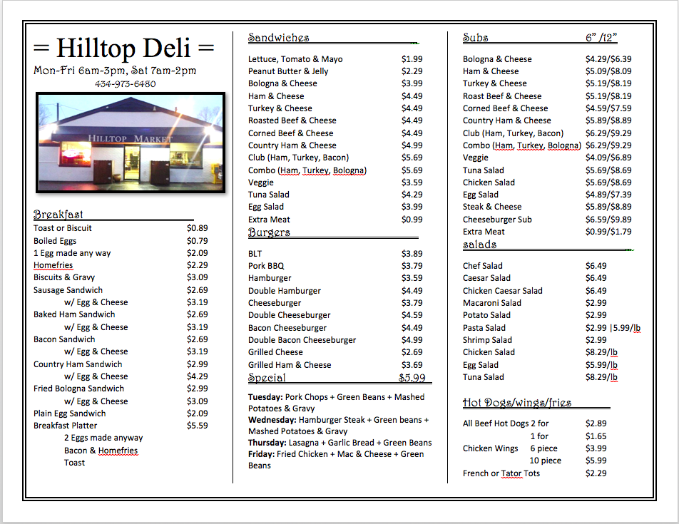 HILLTOP GROCERY Updated October 2024 2808 Hydraulic Rd