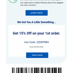 The Vitamin Shoppe - Here's the barcode that clearly stated this coupon is for 15% off your first order NOT AFTER your first order.