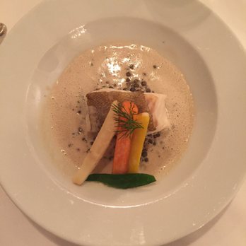 Restaurant Oliv - Saddle of cod with green lentils and mustard. - Mediterranean Near Me - Basel, BS