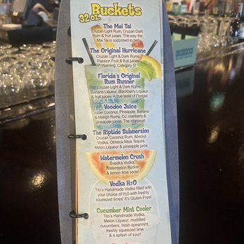 Riptides Raw Bar & Grill - Drink menu dec 22 - Seafood Near Me - Ormond Beach, Florida