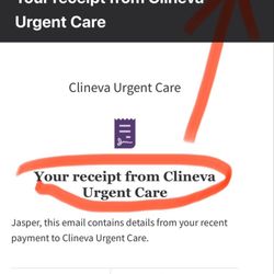 Clineva Urgent Care - 1st bill - copay , paid on 4/21