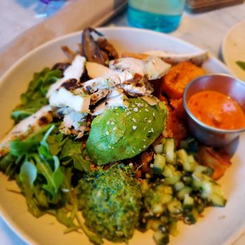 Flower Child - Mother Earth Bowl $9.95 + $3.95 chicken - Vegetarian Near Me - Dallas, Texas Flower Child - Mother Earth Bowl $9.95 + $3.95 chicken - Vegetarian Near Me - Dallas, Texas