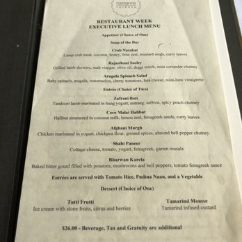 Tamarind - 2018 Restaurant week lunch menu - Indian Near Me - New York, New York Tamarind - 2018 Restaurant week lunch menu - Indian Near Me - New York, New York