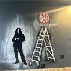 London Walks - Cool, 'Yoko Ono inspired'  street art on the property where John Lennon and Yoko first met!