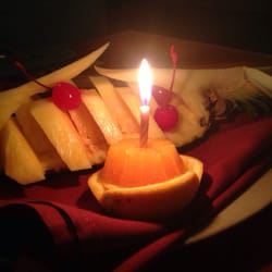 Sado Mori Japanese Steakhouse - Birthday pineapple boat