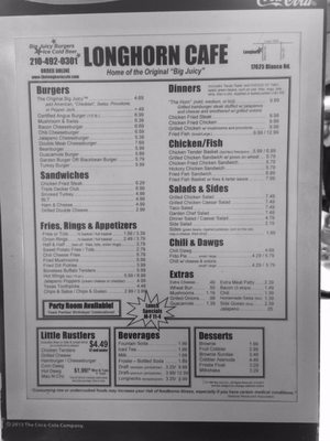 Menu photo 7 Longhorn Cafe San Antonio, TX Menu photo 7 Longhorn Cafe San Antonio, TX