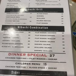OSAKA Japanese Steakhouse & Sushi - Menu