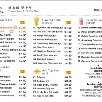 PaTea - the menu for the drink menu - Desserts Near Me - Tucson, Arizona