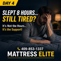 Mattress Elite - Still tired after trying to sleep for 8 hours??? It's not the hours.... It's the SUPPORT...
NEED GREAT SLEEP...
MATTRESS ELITE