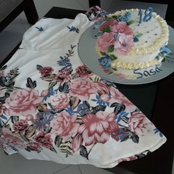 Birthday surprise! Matching cake for the birthday dress! All edible!