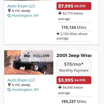 Auto Expo - These Jeep's don't exist! Not here, or anywhere. Don't bother with this place! - Car Buyers Near Me - Huntington, New York