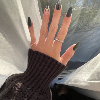Nail & Hair Bar - Black coffin matte - Nail Salons Near Me - Burbank, California Nail & Hair Bar - Black coffin matte - Nail Salons Near Me - Burbank, California