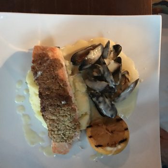 Stockhouse - Hazelnut and herb crusted salmon - Steakhouses Near Me - Trim, MH