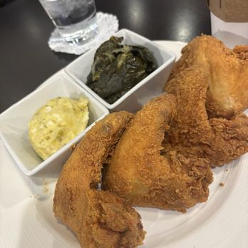 Della J's Delectables - Wings and side of collards and potatoe salad - Southern Near Me - Alexandria, Virginia Della J's Delectables - Wings and side of collards and potatoe salad - Southern Near Me - Alexandria, Virginia
