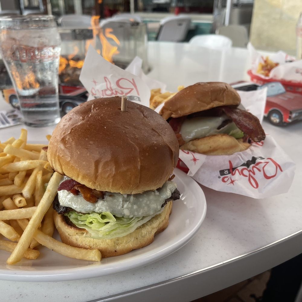 Ruby's Diner - Ruby's blue cheese and bacon burgers - American Near Me - San Clemente, California Ruby's Diner - Ruby's blue cheese and bacon burgers - American Near Me - San Clemente, California