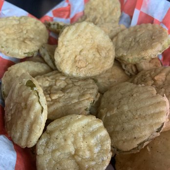 Hideout Pizzaria - Fried Pickles - Good basket size, pickle thickness and coating on them as it didn't fall off. I'd get them again to share. - Pizza Near Me - Louisville, Kentucky Hideout Pizzaria - Fried Pickles - Good basket size, pickle thickness and coating on them as it didn't fall off. I'd get them again to share. - Pizza Near Me - Louisville, Kentucky