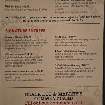 Black Dog Bar & Grille - Menu page 6, 24Nov2025 - American Near Me - Putnam, Connecticut