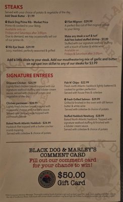 Menu photo 8 Black Dog Bar & Grille Putnam, CT