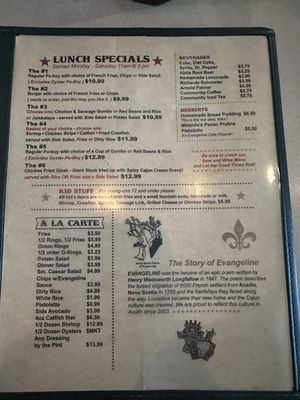 Menu photo 4 Evangeline Café Austin, TX
