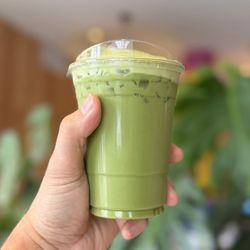 The Hive - Superfood Eats - Iced Matcha Latte (ceremonial grade matcha, vanilla, almond milk, honey and cinnamon)