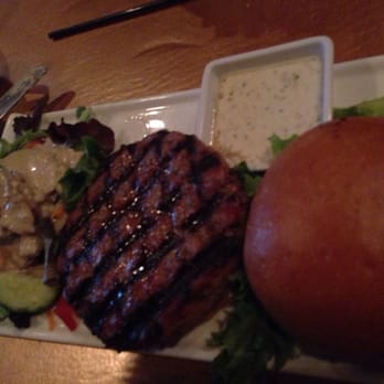 MOSAIC Restaurant - Angus burger, salad with blue cheese balsamic - New American Near Me - Richmond, Virginia MOSAIC Restaurant - Angus burger, salad with blue cheese balsamic - New American Near Me - Richmond, Virginia