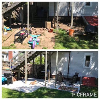Roots Construction - New concrete patio before and after - General Contractors Near Me Roots Construction - New concrete patio before and after - General Contractors Near Me