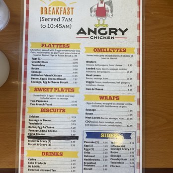Angry Chicken - Breakfast menu - Chicken Shop Near Me - Hiawassee, Georgia Angry Chicken - Breakfast menu - Chicken Shop Near Me - Hiawassee, Georgia