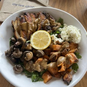 Just Salad - Chicken, balsamic mushroom goat cheese salad - Salad Near Me - Needham, Massachusetts