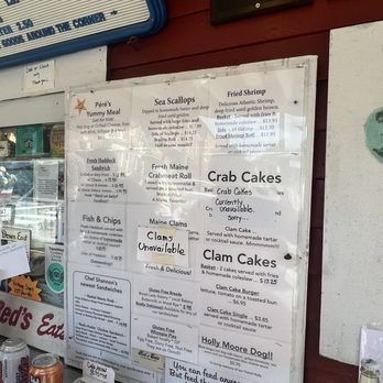 Red's Eats - Menu Board - Seafood Near Me - Wiscasset, Maine