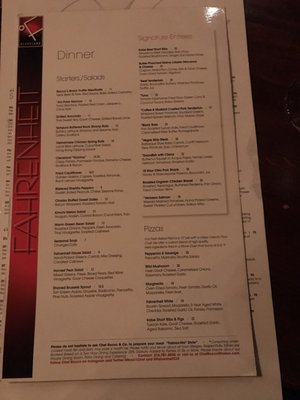 Menu photo 8 Fahrenheit Cleveland, OH