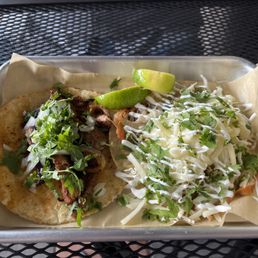 Machaca beef and a pork barbacoa tacos Machaca beef and a pork barbacoa tacos