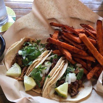 The Backyard Public House - Carnitas street tacos with sweet potato fries - Pubs Near Me - Spokane, Washington The Backyard Public House - Carnitas street tacos with sweet potato fries - Pubs Near Me - Spokane, Washington