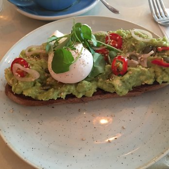 Two Hands - Smashed Avocado on Sourdough toast with poached egg - Breakfast & Brunch Near Me - New York, New York Two Hands - Smashed Avocado on Sourdough toast with poached egg - Breakfast & Brunch Near Me - New York, New York