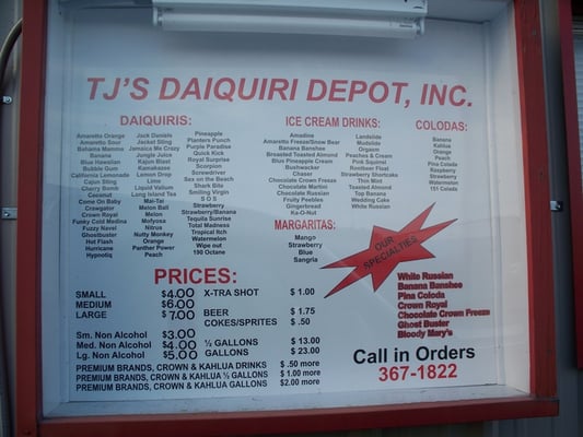 Tj S Daiquiri Depo 308 W Admiral Doyle Dr New Iberia La Liquor Stores Mapquest