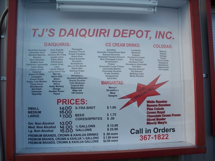 TJ’S DAIQUIRI DEPO 308 W Admiral Doyle Dr, New Iberia, LA Yelp