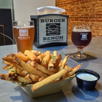 Burger Bench - Truffle Fries and a Belching Beaver Peanut Butter Ale :) - American Near Me - Escondido, California