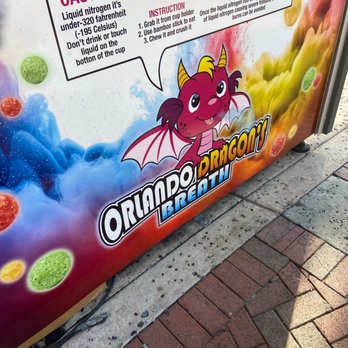 Dragon Breath - a sign on the side of a vending machine - Ice Cream & Frozen Yogurt Near Me - Orlando, Florida Dragon Breath - a sign on the side of a vending machine - Ice Cream & Frozen Yogurt Near Me - Orlando, Florida