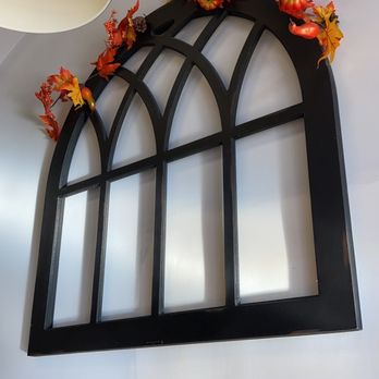 Greek Express - an arched window with fall leaves - Mediterranean Near Me - Bellevue, Washington