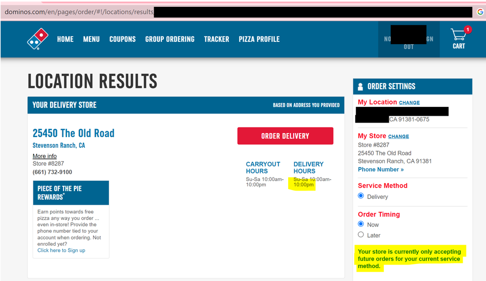 DOMINO’S Updated September 2024 25450 The Old Rd, Stevenson Ranch