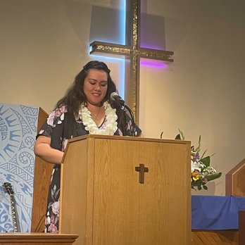 Honolulu Christian Church - Ashley kekahuna giving her testimony on Easter Sunday - Churches Near Me - Honolulu, Hawaii