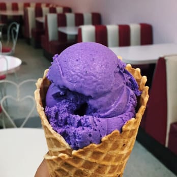 Loard's Ice Cream - Generous scoop of ube on a freshly made waffle cone. - Ice Cream & Frozen Yogurt Near Me - Alameda, California Loard's Ice Cream - Generous scoop of ube on a freshly made waffle cone. - Ice Cream & Frozen Yogurt Near Me - Alameda, California