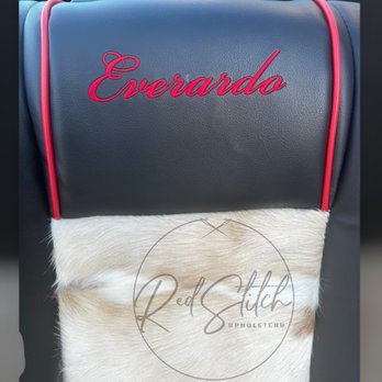 Redstitch Upholstery - Embroidery plus cowhide - Auto Upholstery Near Me - Lawrenceville, Georgia Redstitch Upholstery - Embroidery plus cowhide - Auto Upholstery Near Me - Lawrenceville, Georgia
