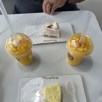 Mango Mango Dessert - Katy - The Mango Mango coconut ice cream with sticky rice and the mango cheesecake and the raspberry cheese cake. - Desserts Near Me - Katy, Texas