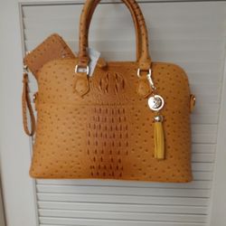 Anita's Accessories - 2 Piece Ostrich Purse with Matching Wallet