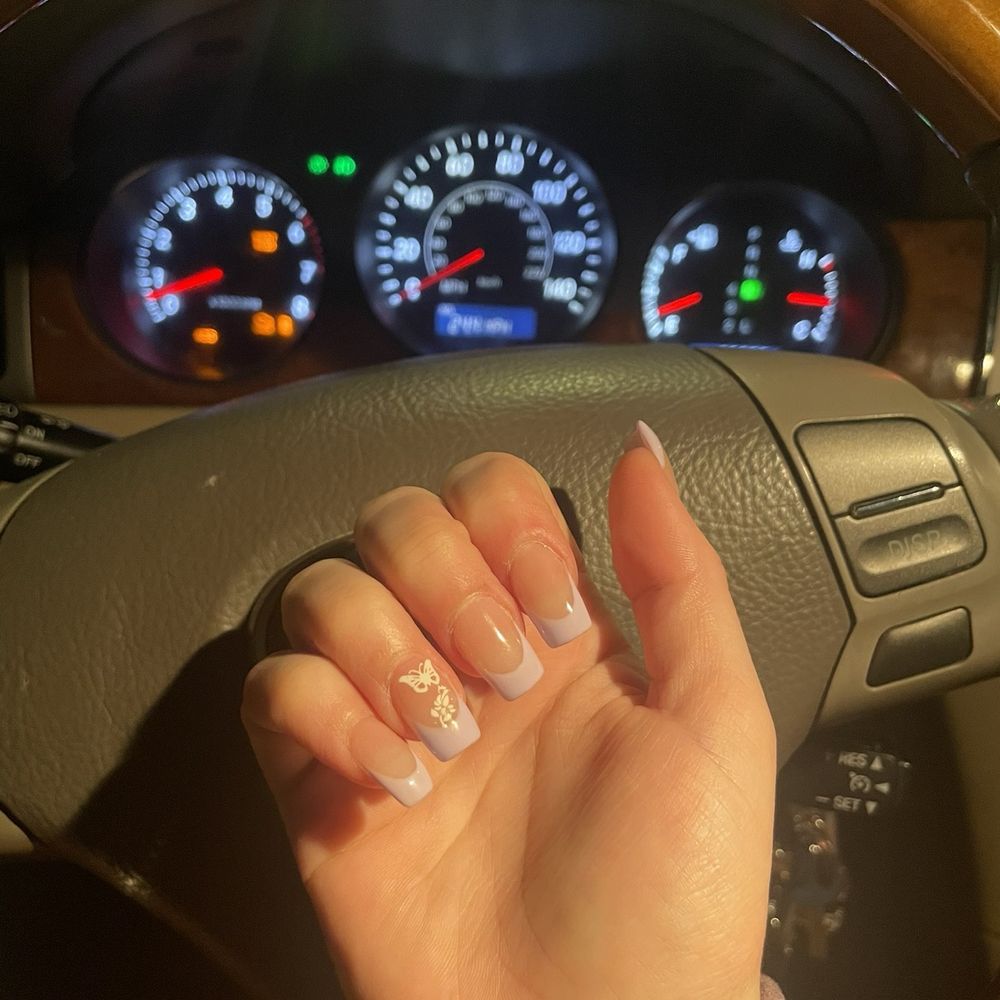 Nail'd It! Spa - Regular acrylic French tip w a sticker - Nail Salons Near Me - Stanton, California Nail'd It! Spa - Regular acrylic French tip w a sticker - Nail Salons Near Me - Stanton, California