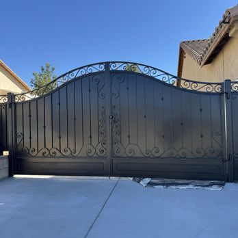 Diego Iron Company - 17 foot double door iron gate. - Metal Fabricators Near Me - Lancaster, California Diego Iron Company - 17 foot double door iron gate. - Metal Fabricators Near Me - Lancaster, California