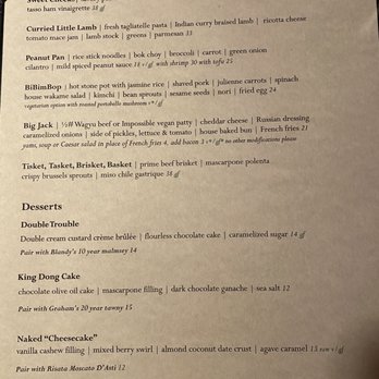Jack Sprat - Menu - New American Near Me - Girdwood, Alaska
