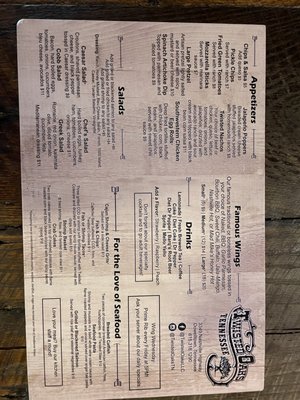 Menu photo 1 Twisted Oaks Saloon Dowelltown, TN
